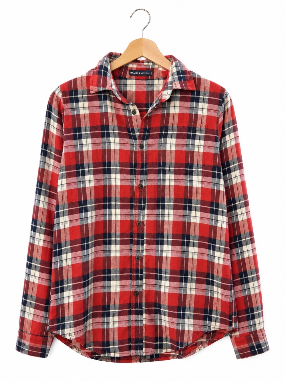 Brandy Melville Plaid Flannel Shirt One Size Red Coastal Cowgirl country concert